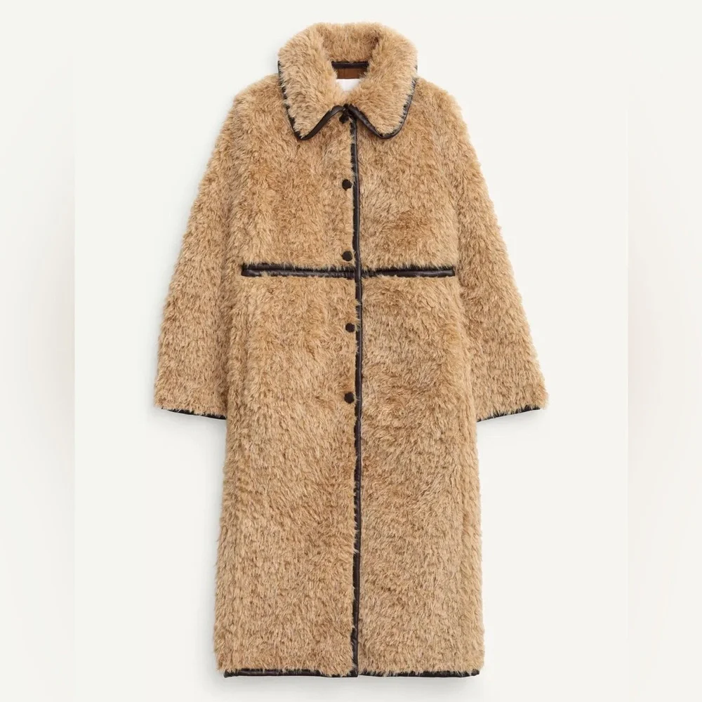 Zara LIMITED EDITION LONG FLEECE COAT sz.S